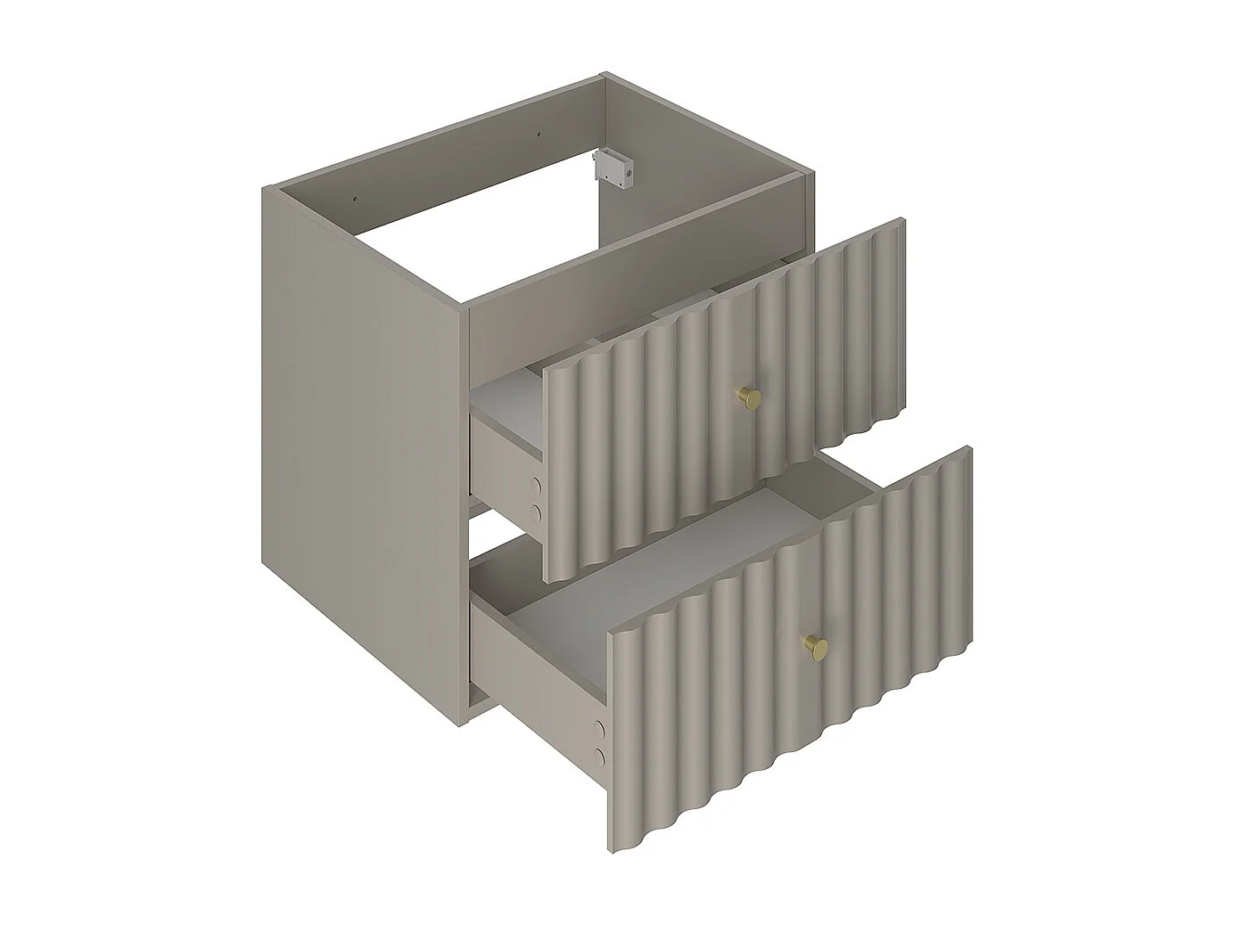 Meuble sous-vasque 80cm 2 niches plan de toilette Izae Cachemire