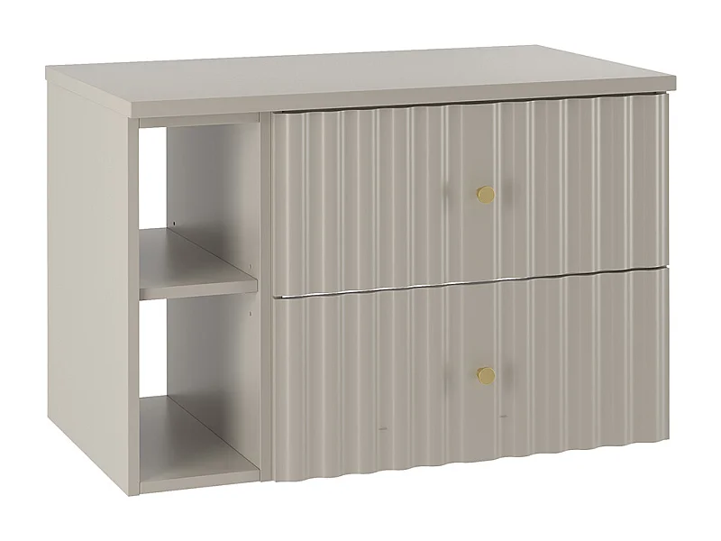 Wastafelonderbouw 80cm 2 nissen badmeubel Izae Cachemire