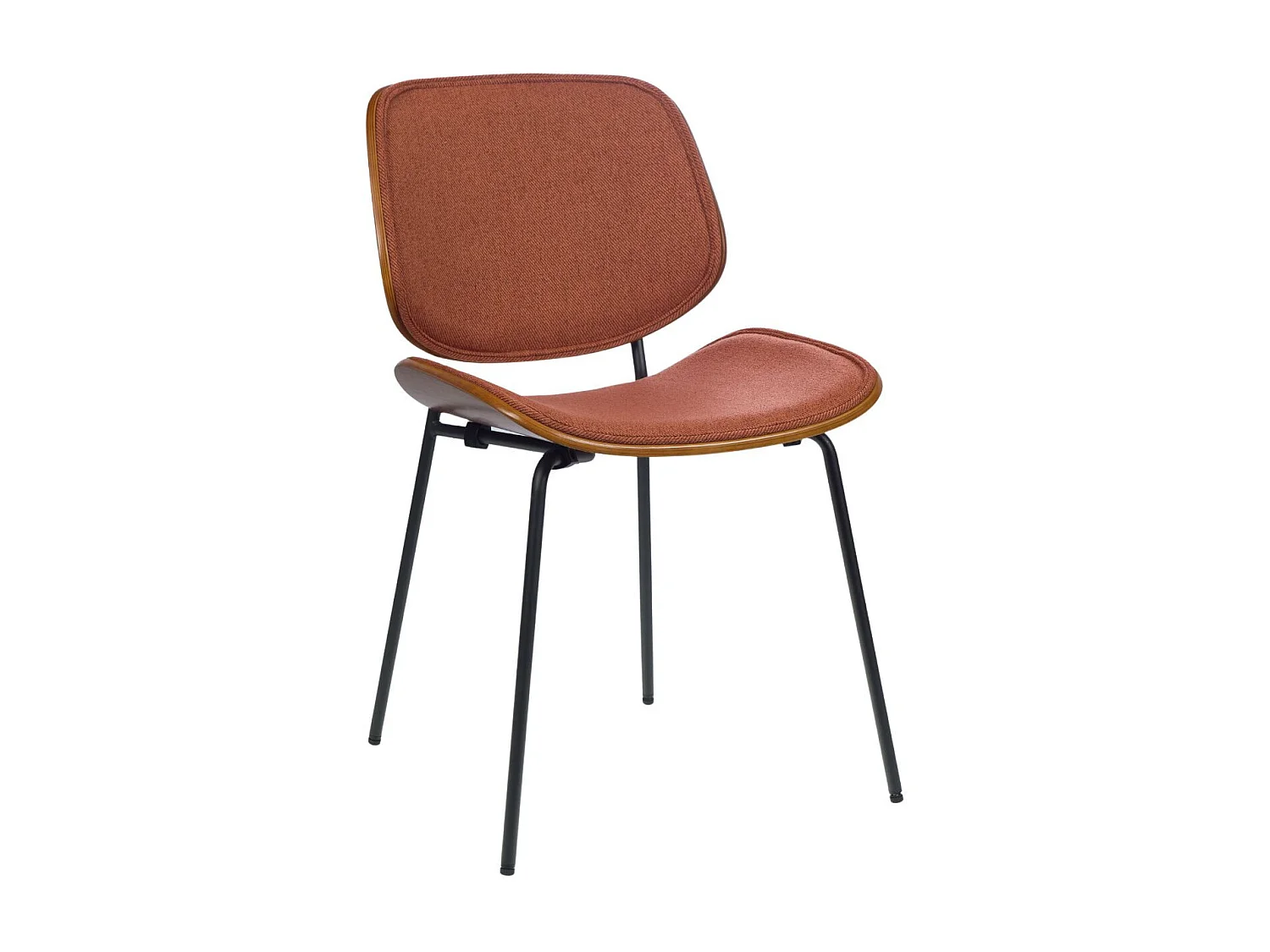 Chaises rétro en noyer et tissu (lot de 2) - ELLEA