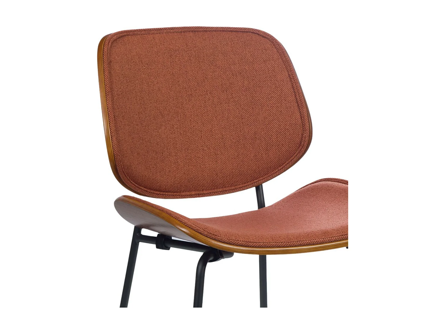 Chaises rétro en noyer et tissu (lot de 2) - ELLEA