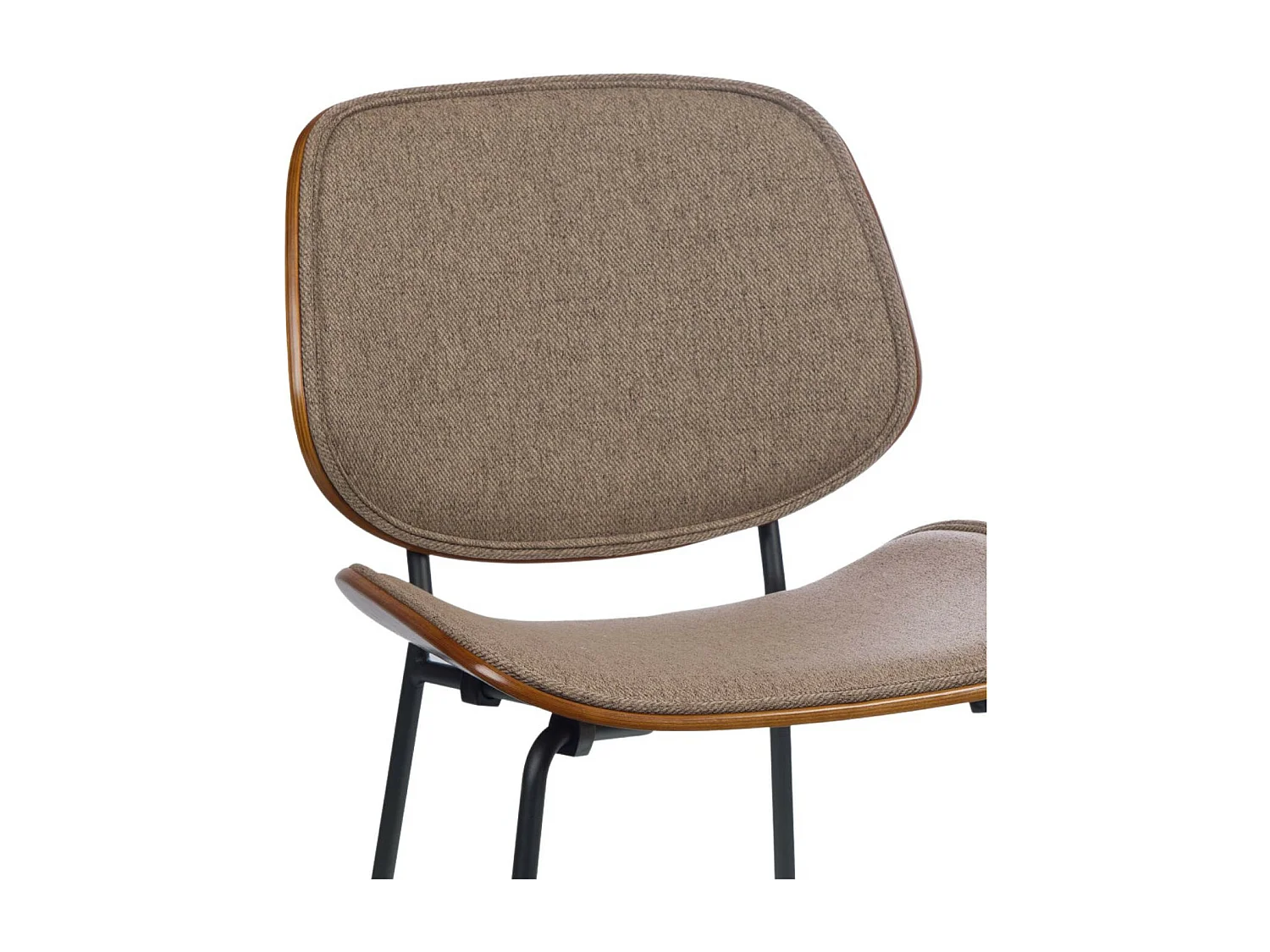 Chaises rétro en noyer et tissu (lot de 2) - ELLEA