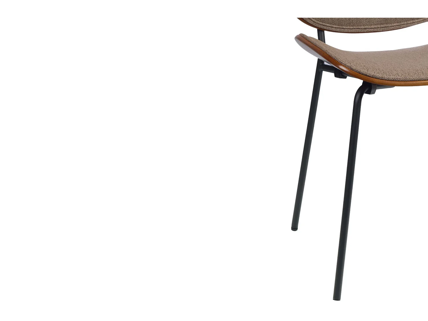 Chaises rétro en noyer et tissu (lot de 2) - ELLEA