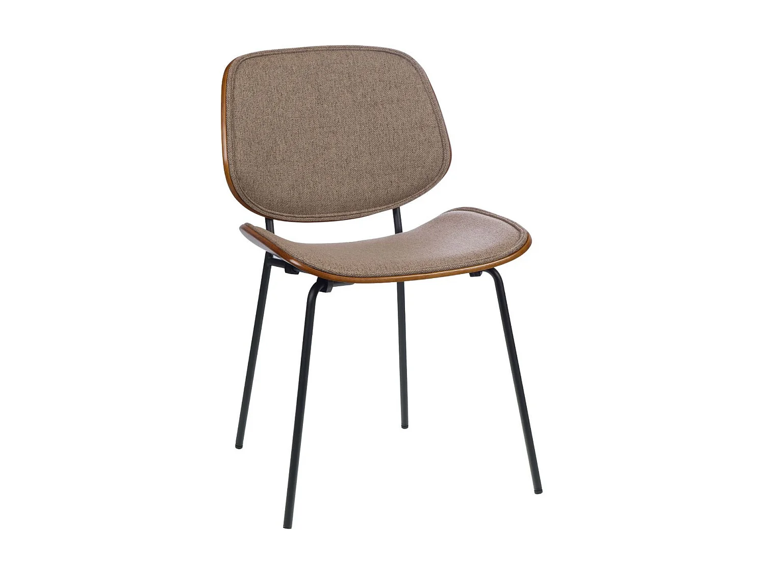 Chaises rétro en noyer et tissu (lot de 2) - ELLEA