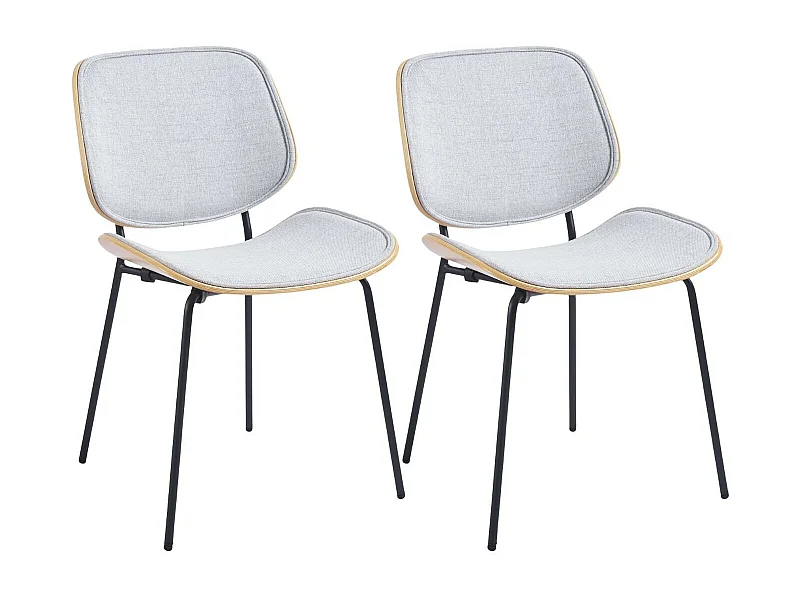 Chaises rétro en chêne et tissu (lot de 2) - ELLEA
