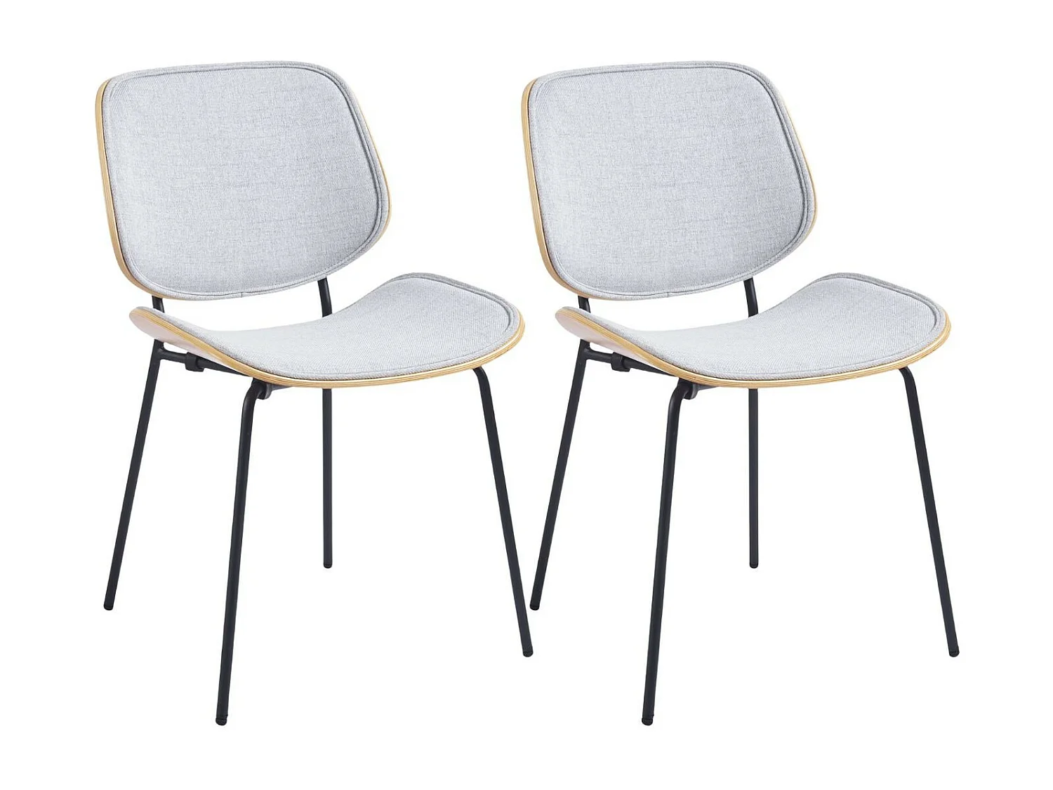 Chaises rétro en chêne et tissu (lot de 2) - ELLEA