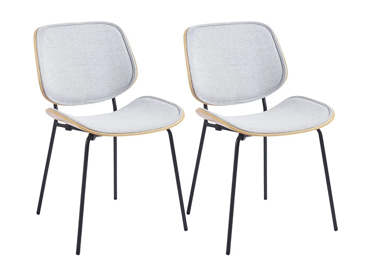 Chaises rétro en chêne et tissu (lot de 2) - ELLEA