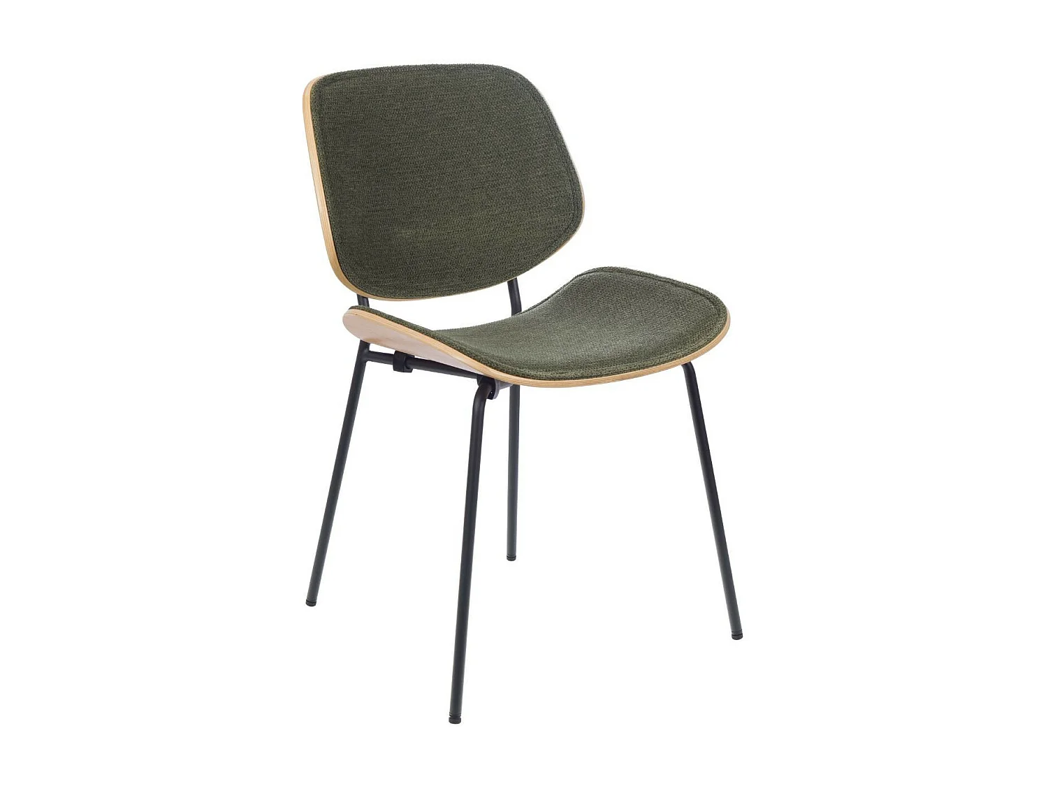 Chaises rétro en chêne et tissu (lot de 2) - ELLEA