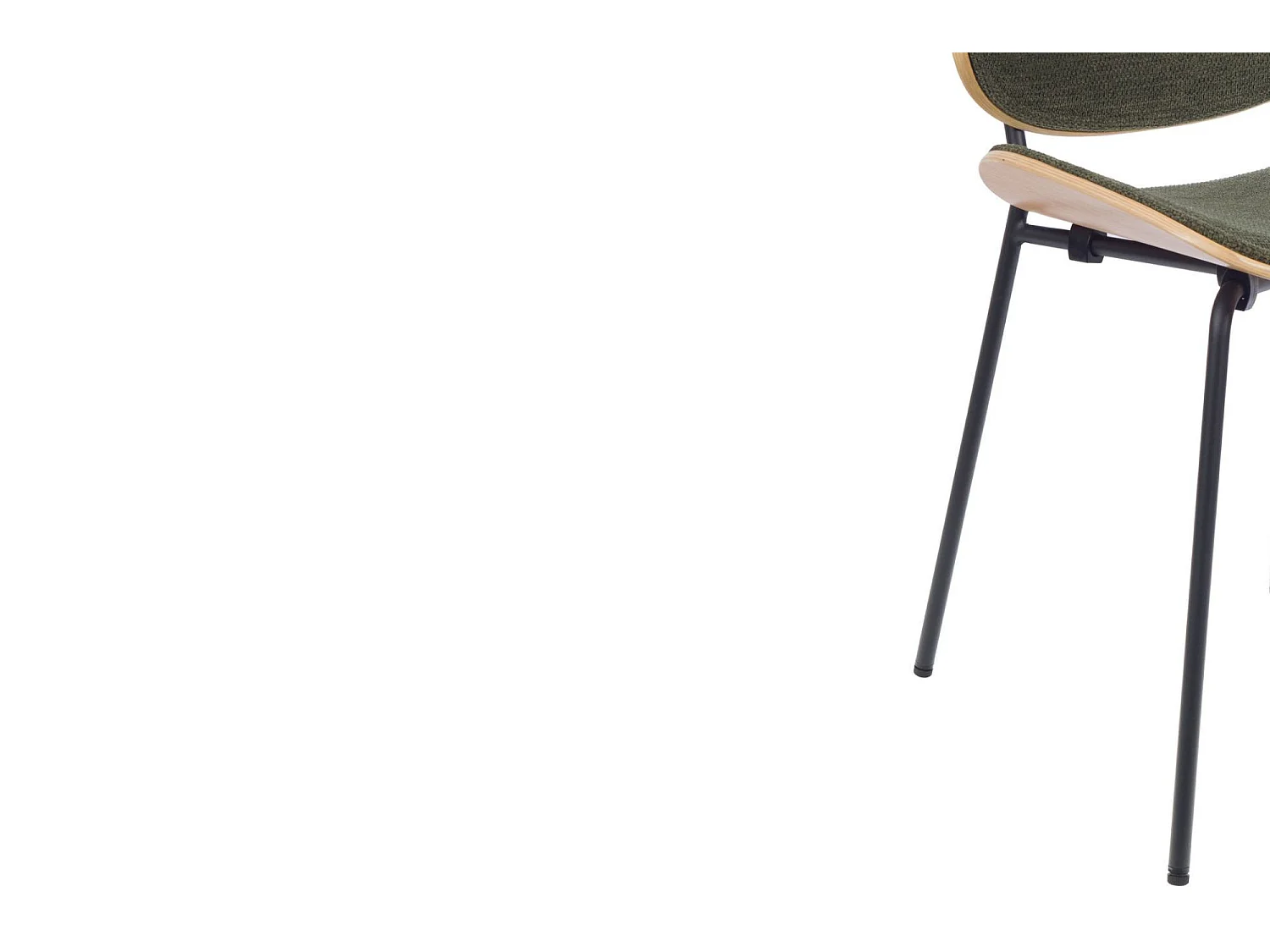 Chaises rétro en chêne et tissu (lot de 2) - ELLEA