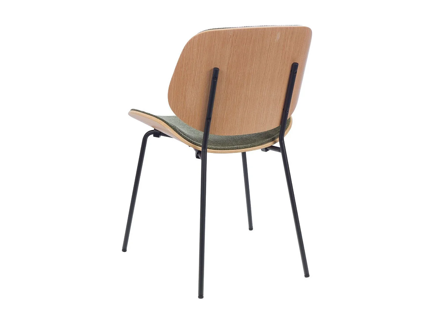 Chaises rétro en chêne et tissu (lot de 2) - ELLEA