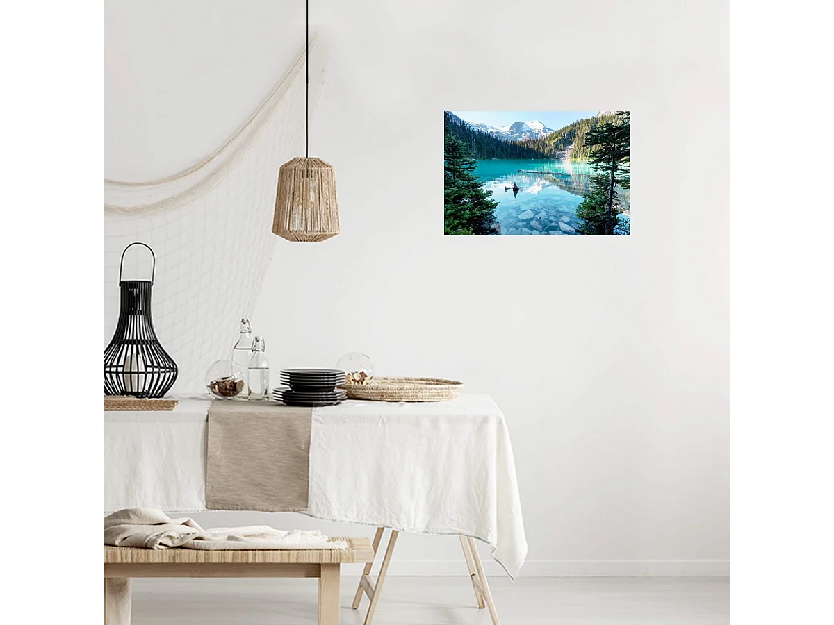 Tableau sur verre lac turquoise 30x45 cm