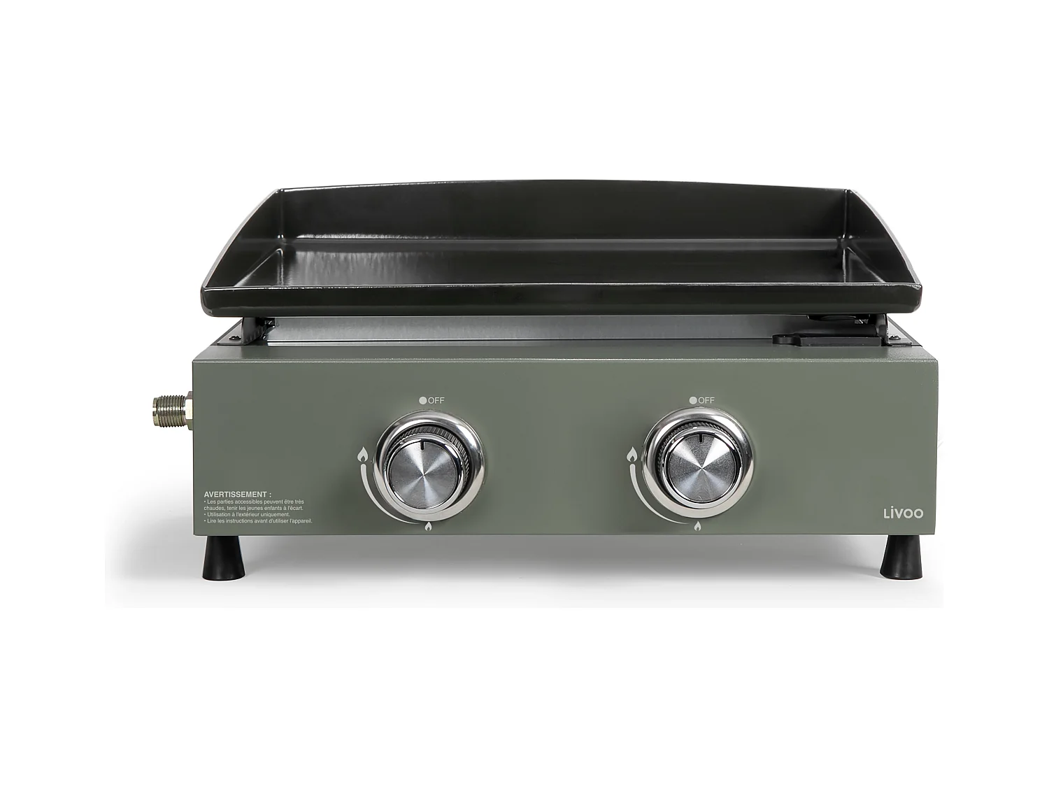Livoo Plancha gaz 5000w plaque acier émaillé 45.5x35.5cm - DOC323