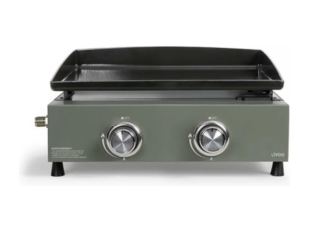 Livoo Plancha gaz 5000w plaque acier émaillé 45.5x35.5cm - DOC323