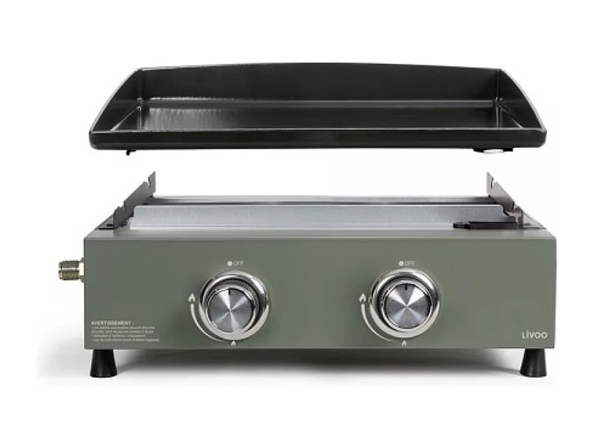 Livoo Plancha gaz 5000w plaque acier émaillé 45.5x35.5cm - DOC323