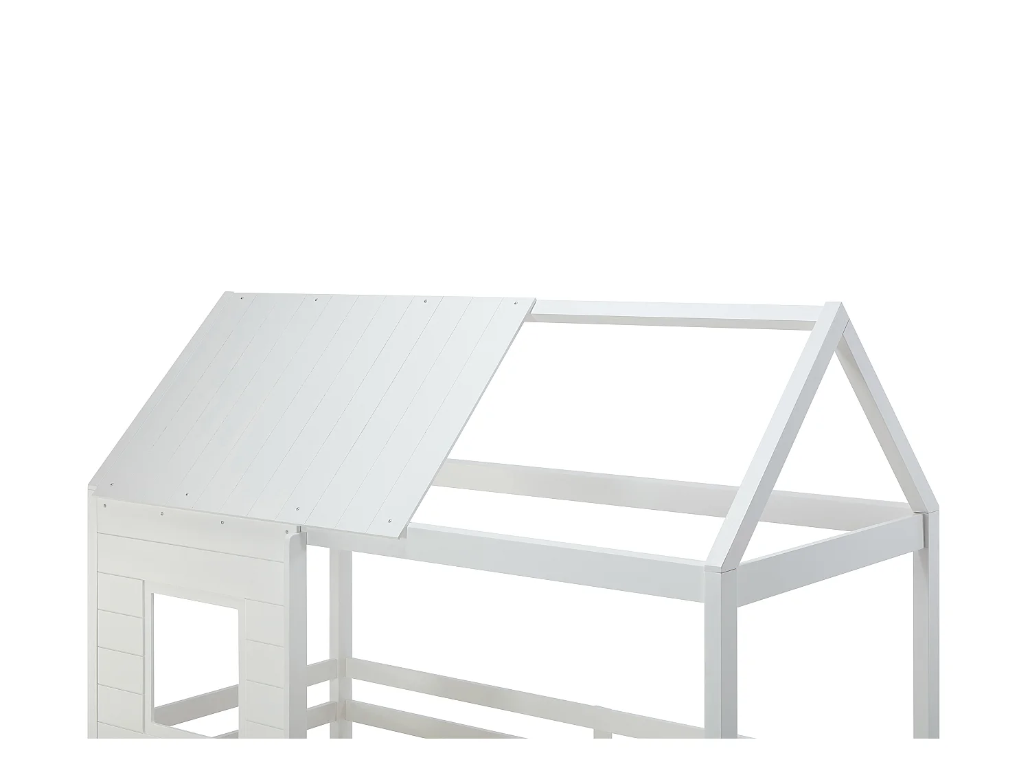 Lits superposés cabane 2 x 90 x 190 cm - Pin et MDF - Blanc - LIDOVARA