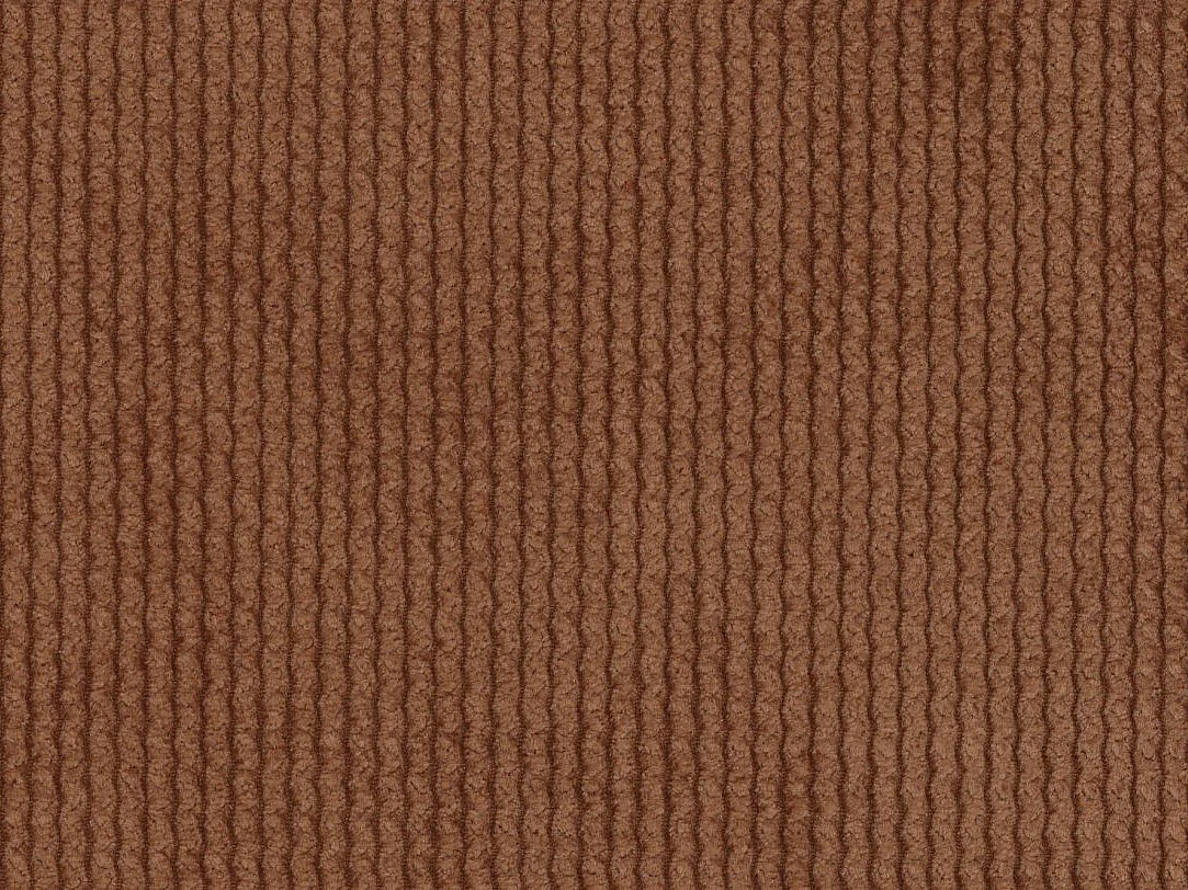 Grand Canapé d'angle panoramique en velours côtelé fines côtes terracotta POGNI de Maison Céphy