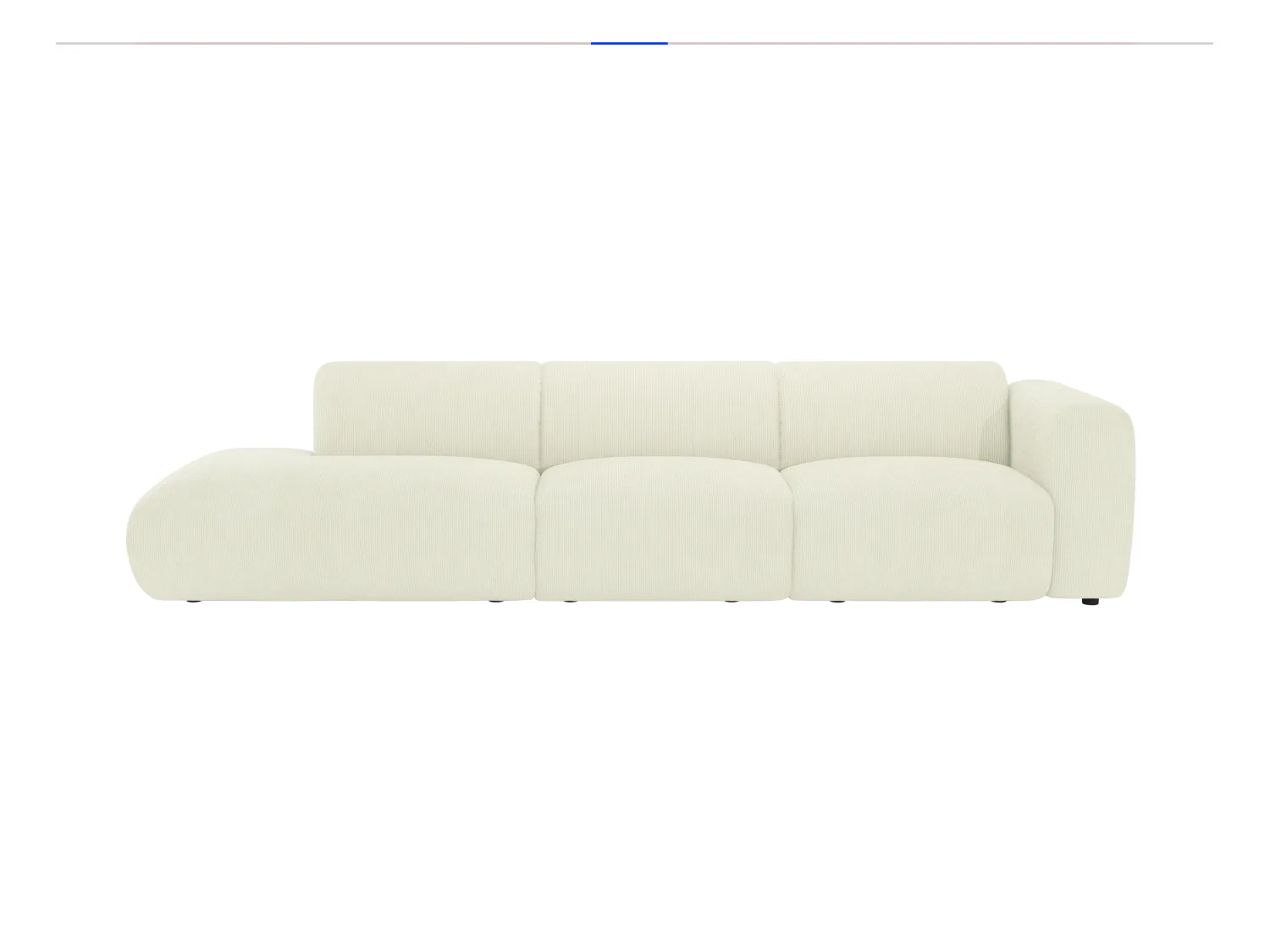 Kanapa dużych rozmiarów 5-osobowa z prawym podłokietnikiem i beżową teksturowaną tapicerką - POGNI marki Maison Céphy