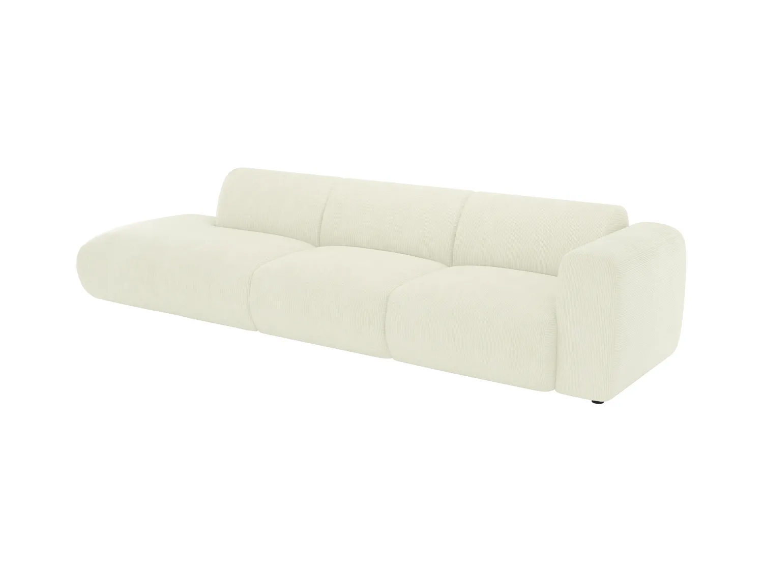 Kanapa dużych rozmiarów 5-osobowa z prawym podłokietnikiem i beżową teksturowaną tapicerką - POGNI marki Maison Céphy