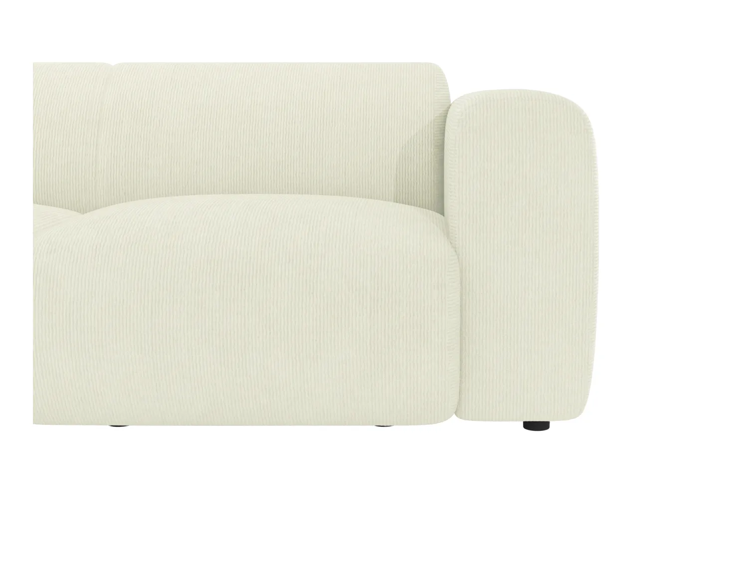 Kanapa dużych rozmiarów 5-osobowa z prawym podłokietnikiem i beżową teksturowaną tapicerką - POGNI marki Maison Céphy