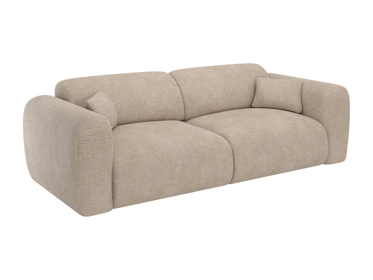 Sofa mit Schlaffunktion 4-Sitzer - Strukturstoff - Beige - POGNI von Maison günstig online kaufen