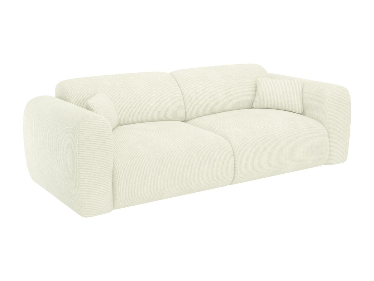 Sofa mit Schlaffunktion 4-Sitzer - Strukturstoff - Beige - POGNI von Maison günstig online kaufen