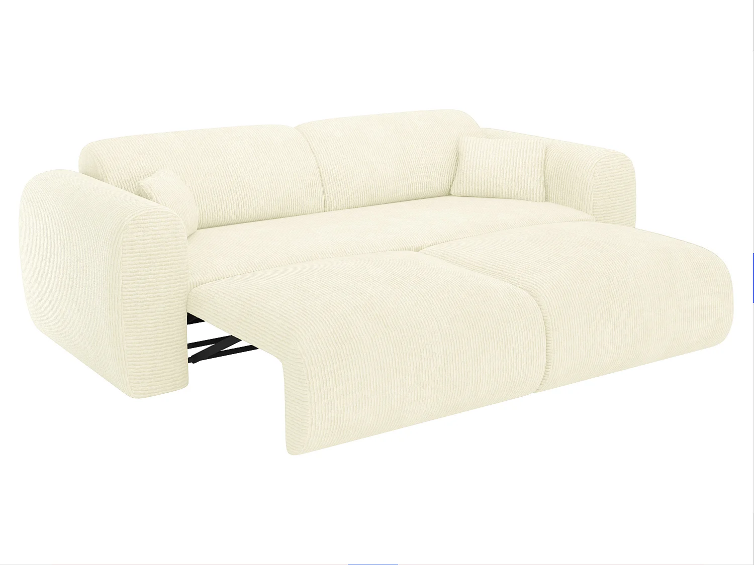 Sofá de 4 lugares convertível em veludo canelado branco sujo - POGNI de Maison Céphy