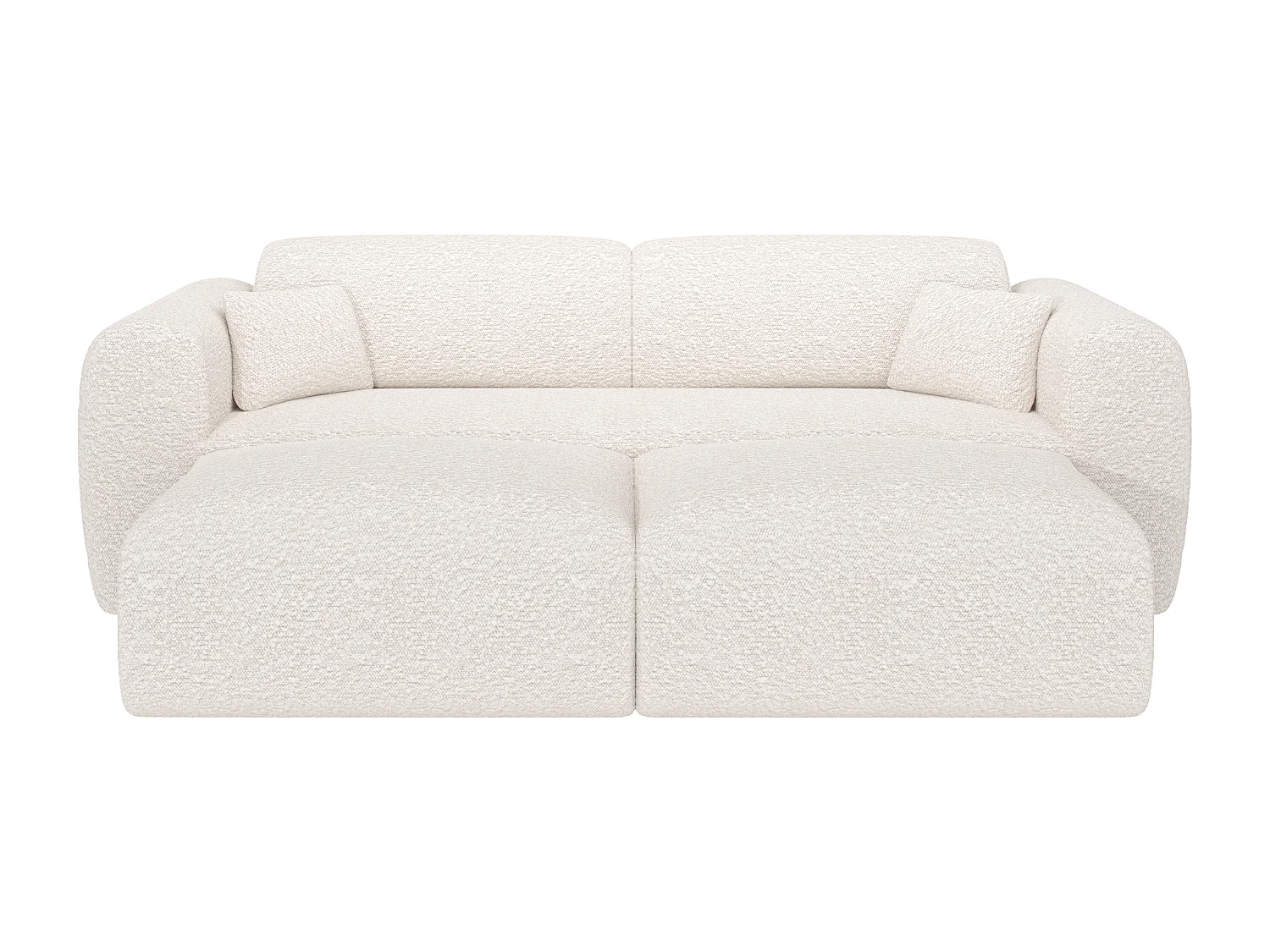 Canapé 4 places convertible en tissu bouclette blanc POGNI de Maison Céphy