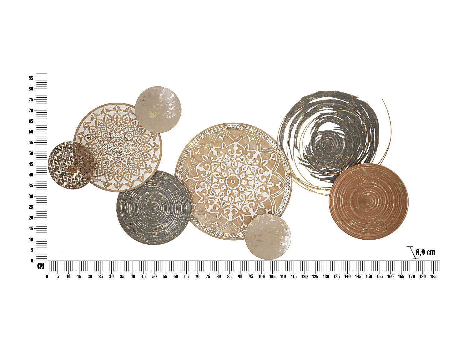 Décoration Murale en Métal "Boho" 167cm Multicolore