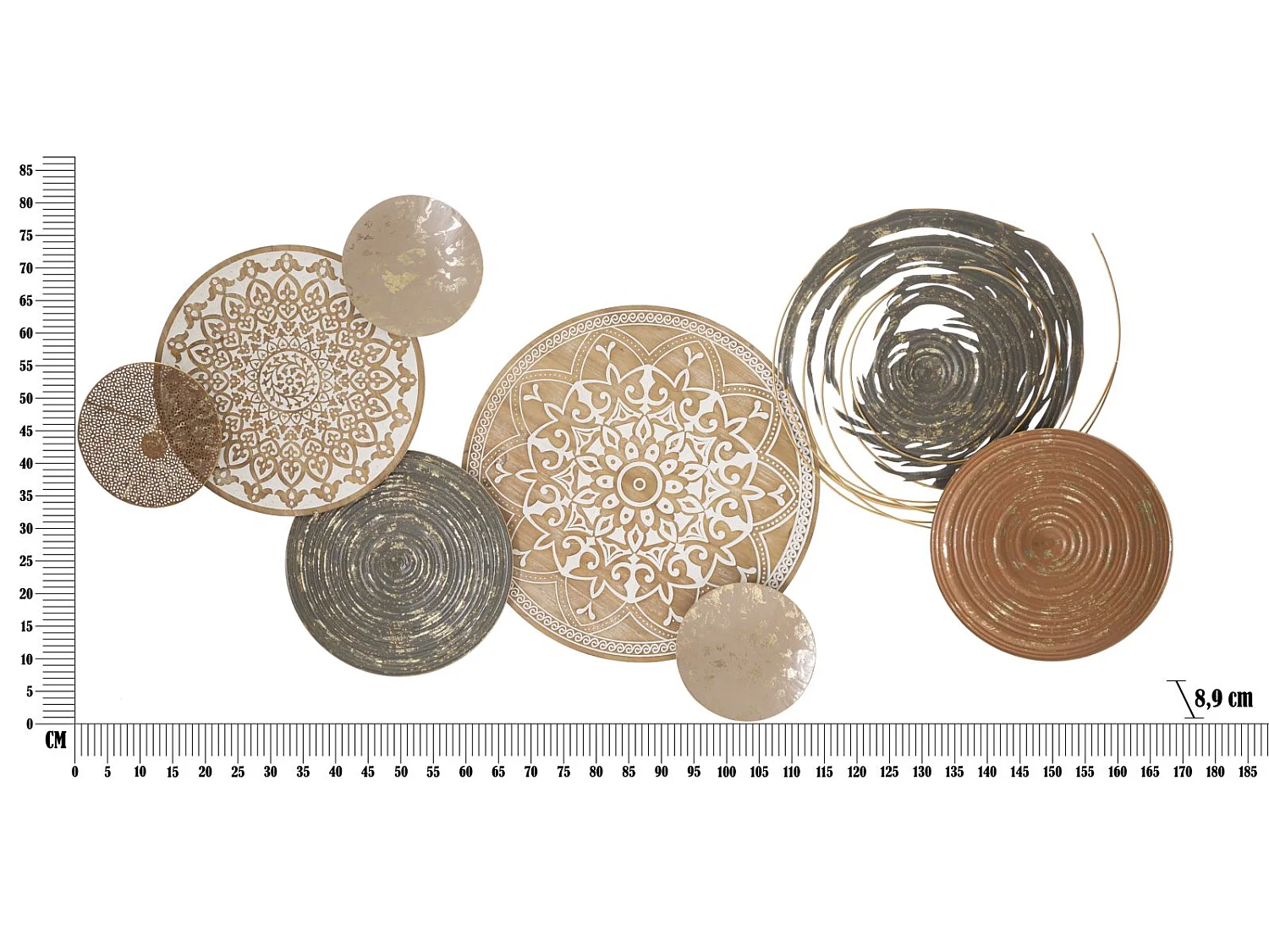 Décoration Murale en Métal "Boho" 167cm Multicolore