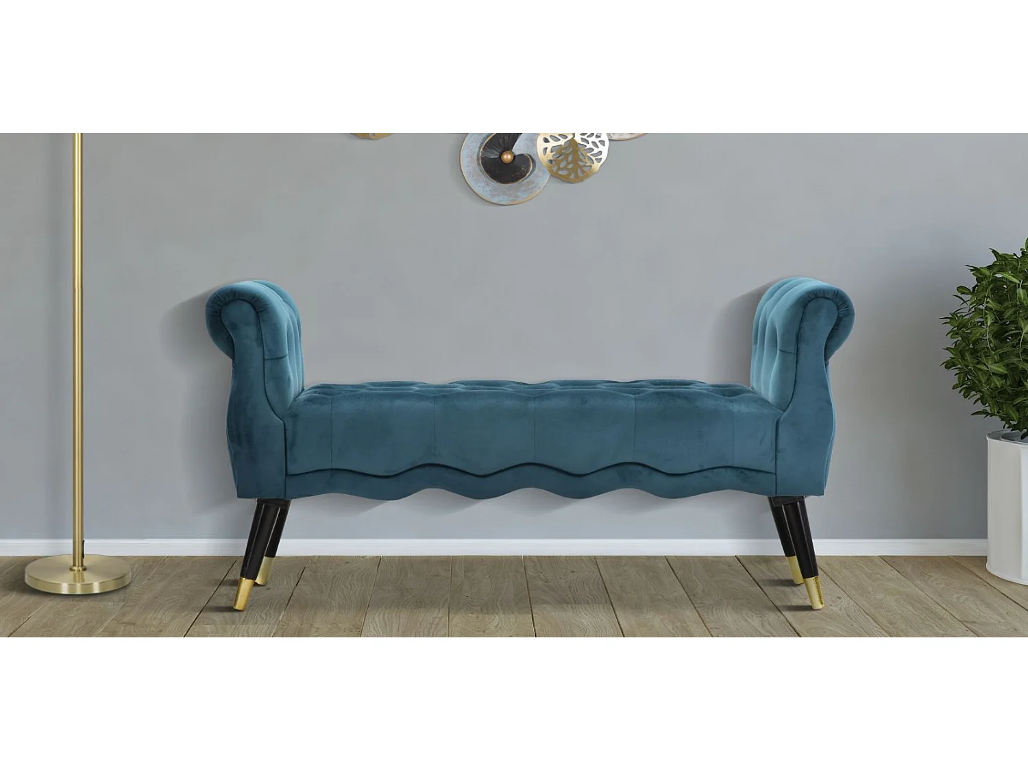 BANCO PARIS OTTAN/OURO CM 120X40X60