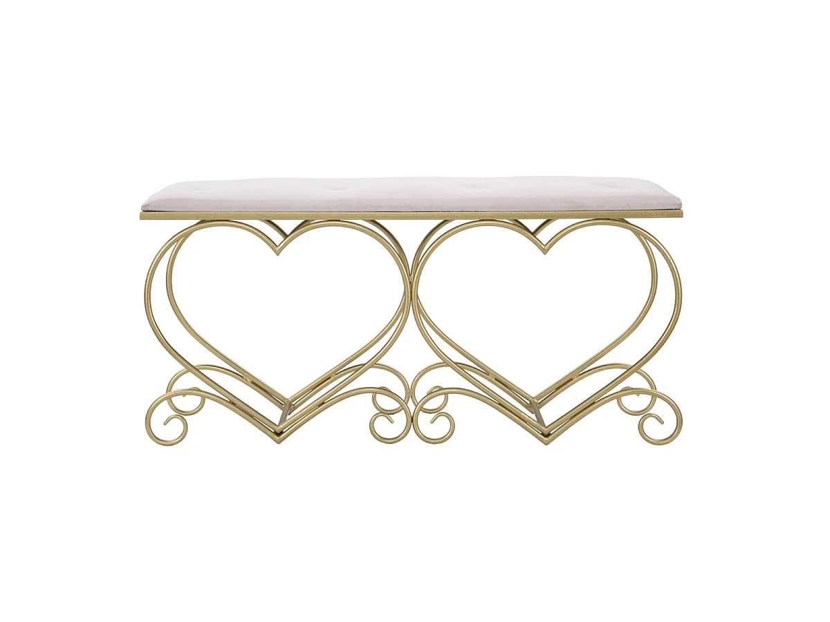 Banc Design "Heart" 105cm Rose & Or