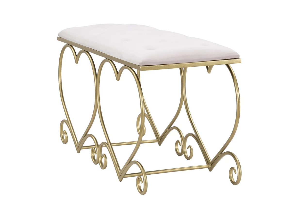 Banc Design "Heart" 105cm Rose & Or