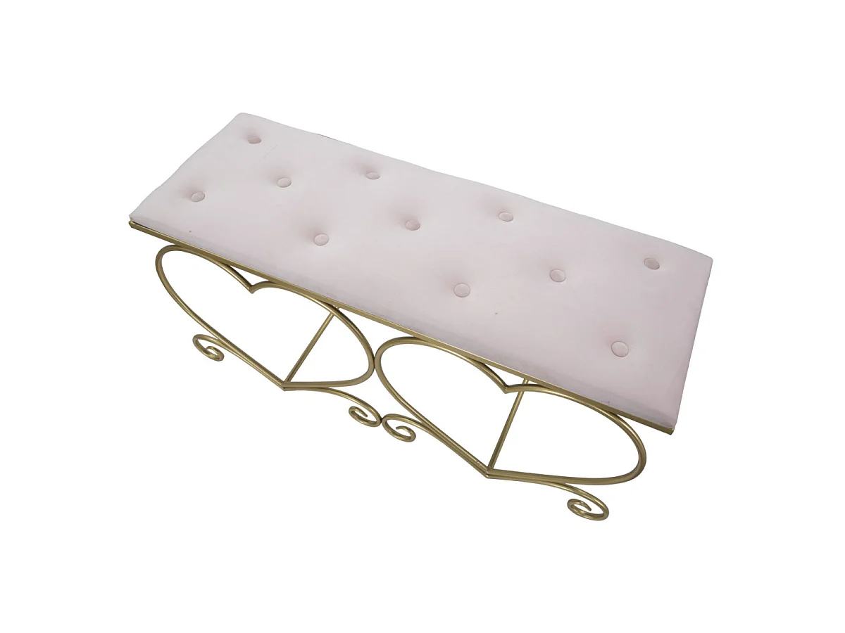 Banc Design "Heart" 105cm Rose & Or