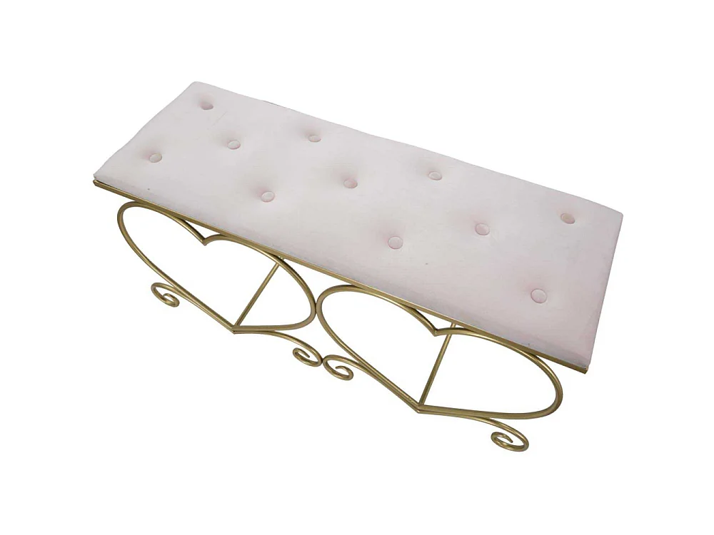Banc Design "Heart" 105cm Rose & Or