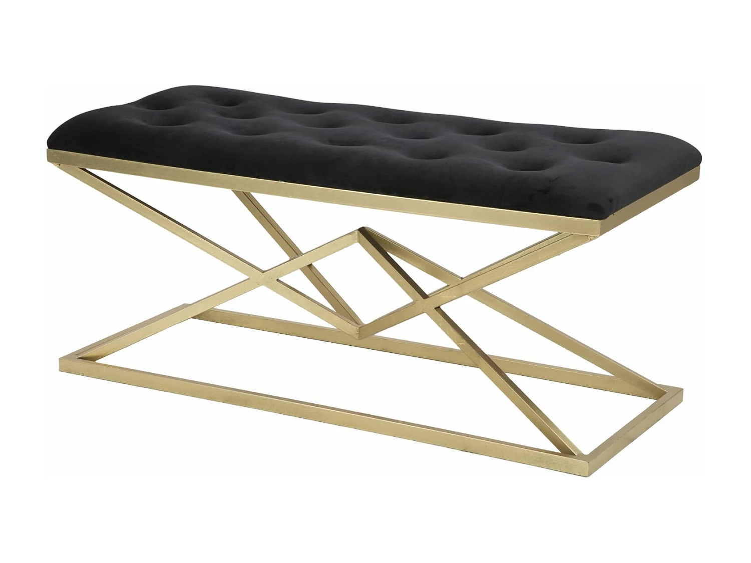 Banc Design "Pyramid" 100cm Noir & Or