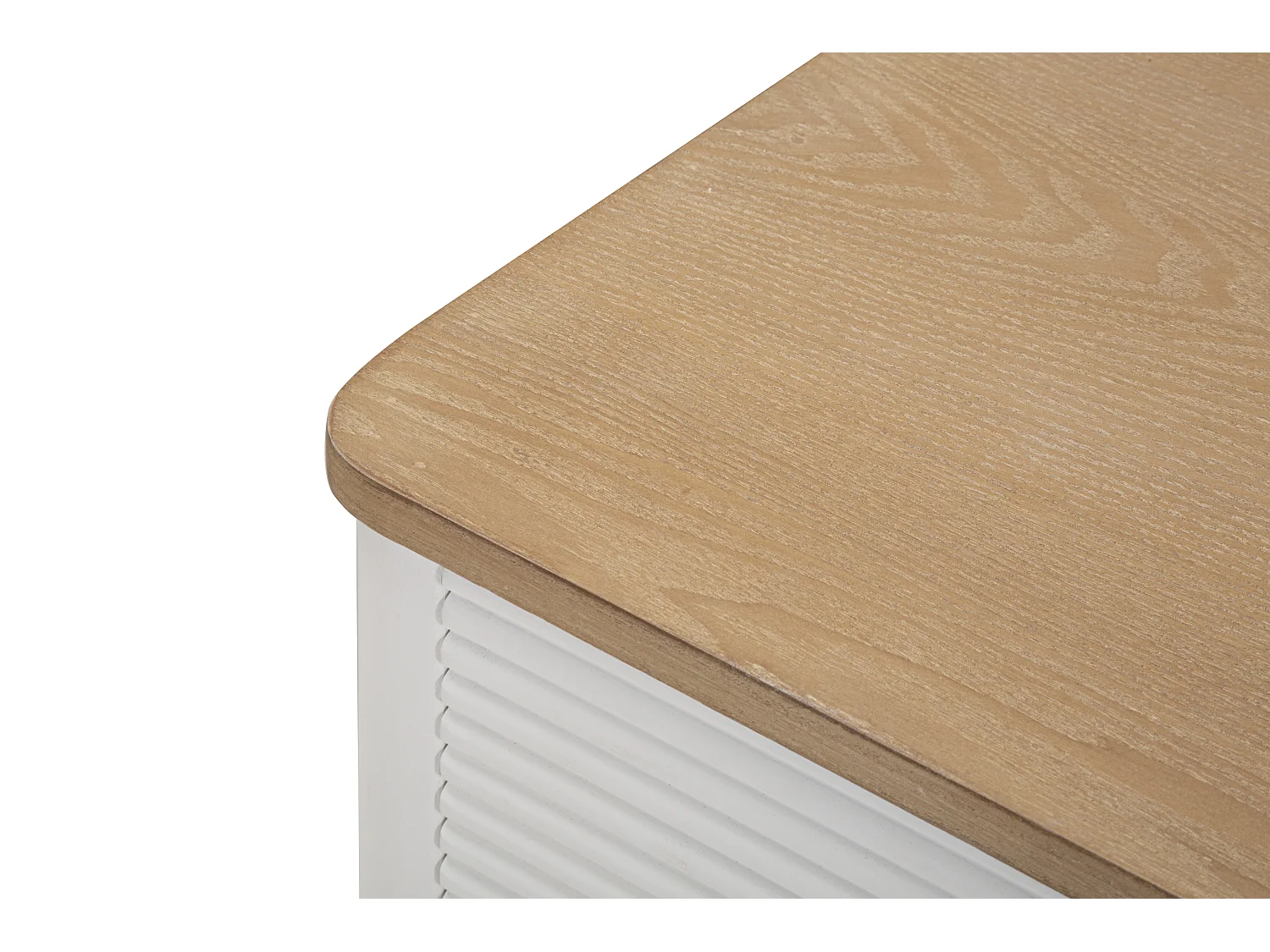 Commode 3 Tiroirs en Bois "Matera" 80cm Blanc & Naturel