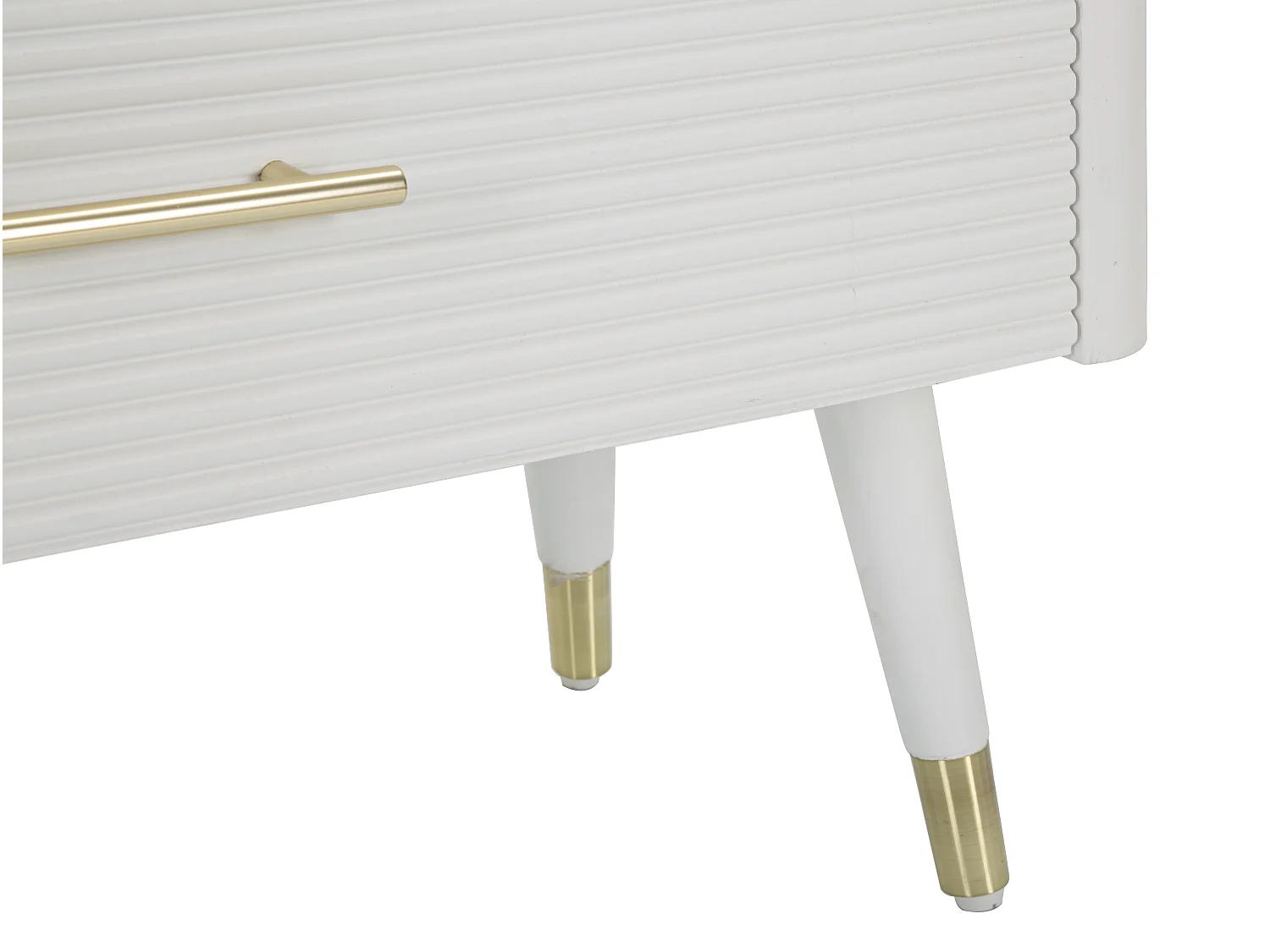 Commode 3 Tiroirs en Bois "Matera" 80cm Blanc & Naturel