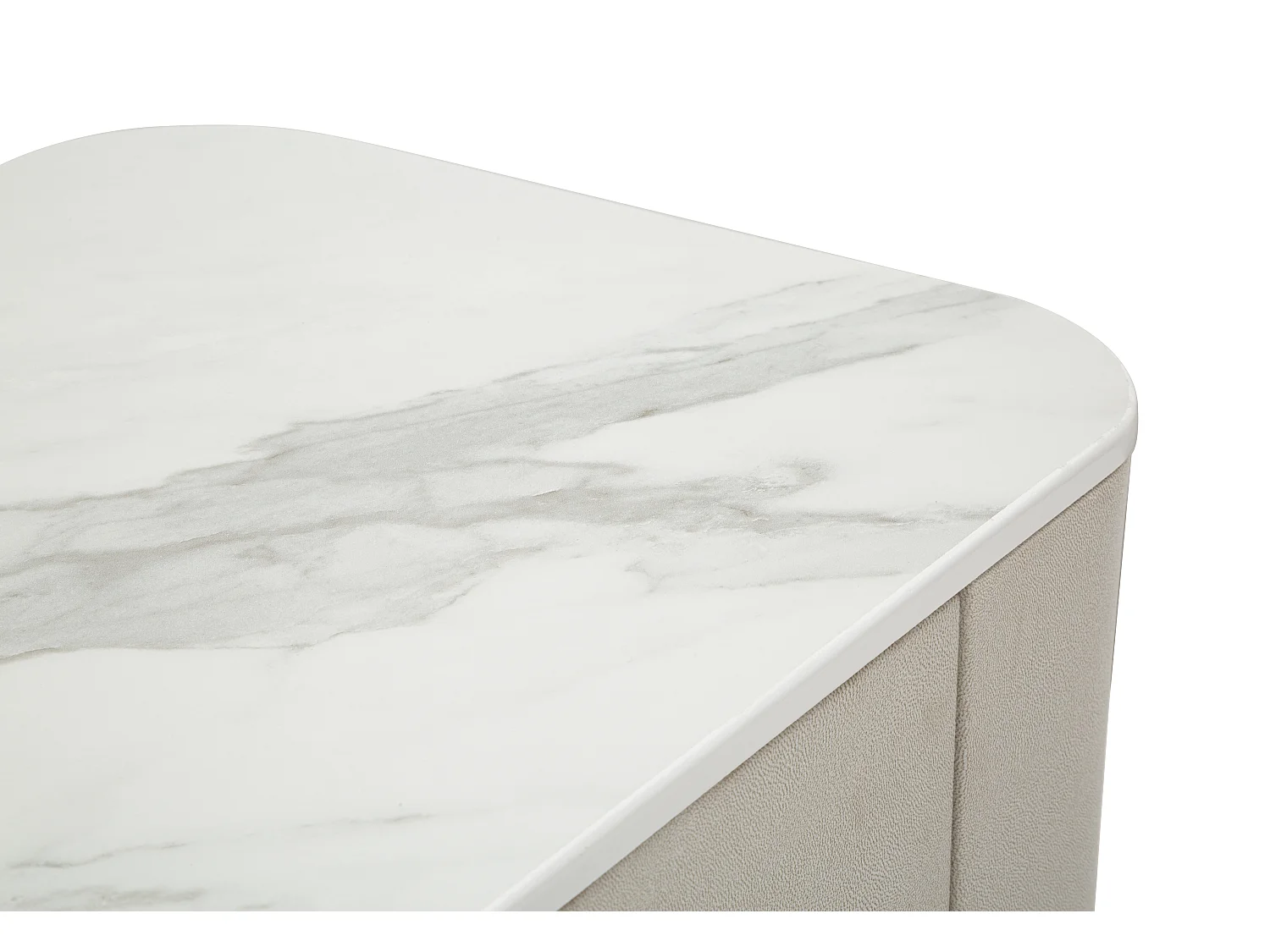 Table de Chevet Effet Marbre "Beauty" 60cm Crème & Or