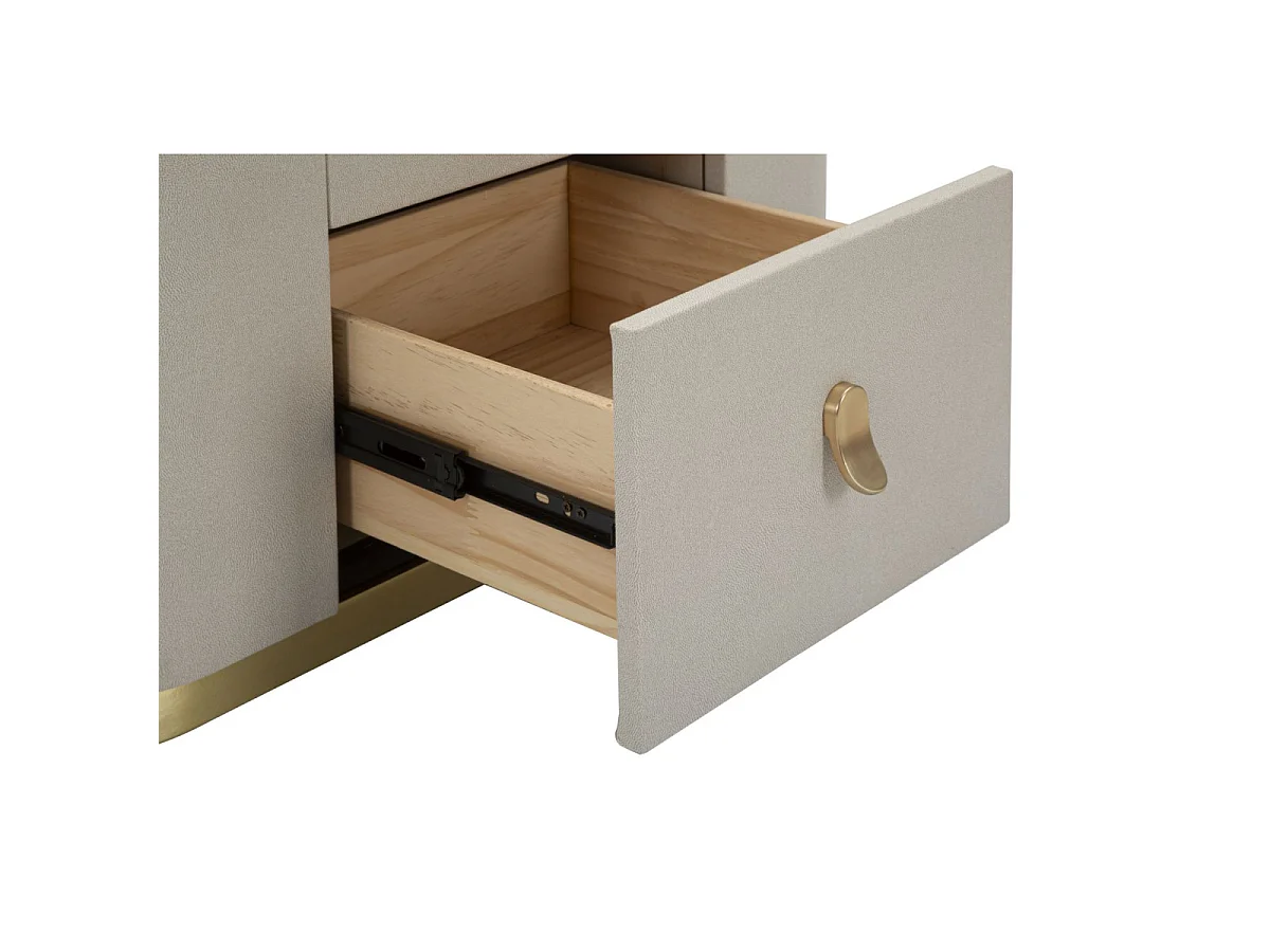 Table de Chevet 2 Tiroirs "Beauty" 60cm Crème