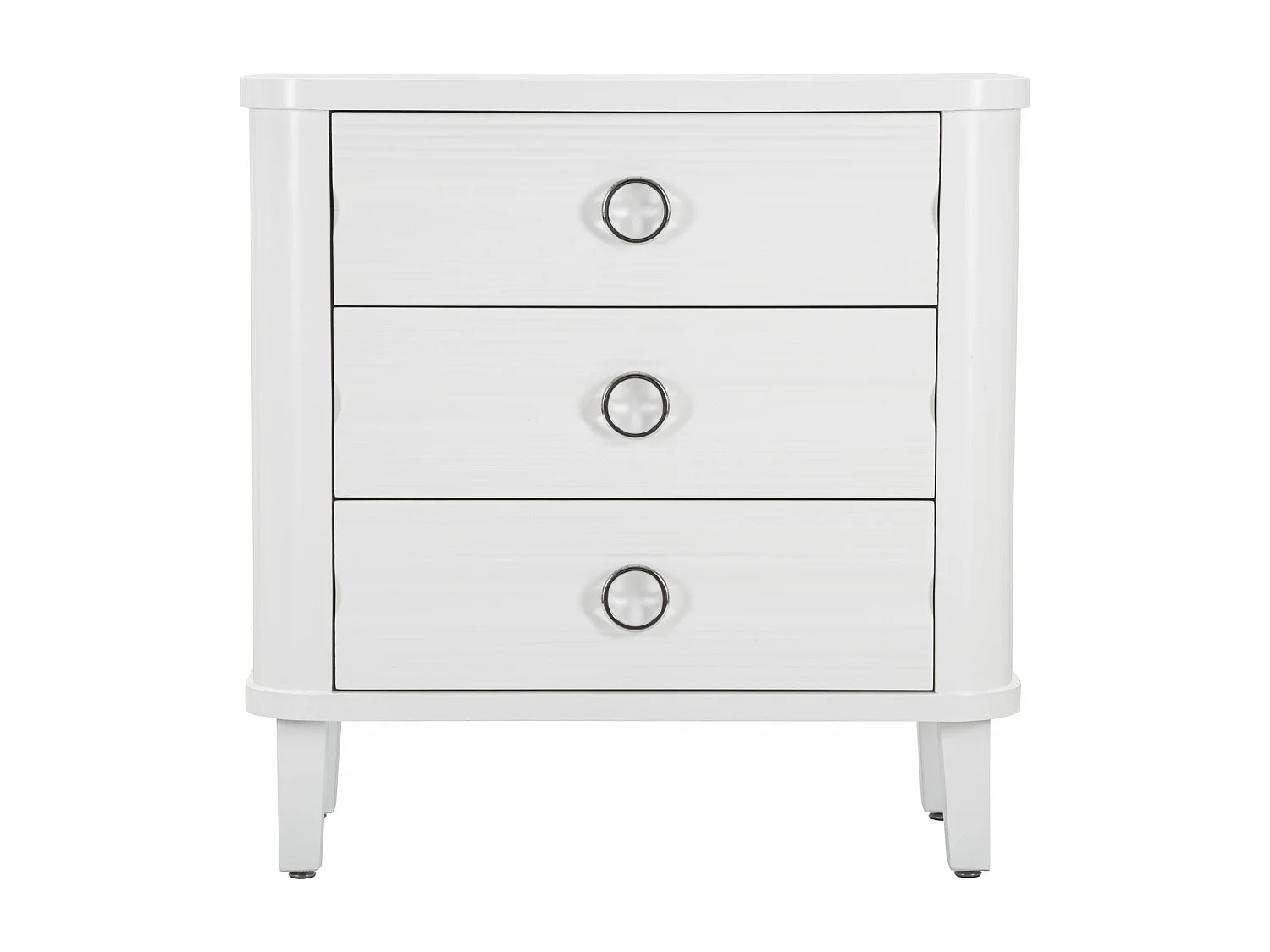 Commode 3 Tiroirs en Bois "Shine" 84cm Blanc