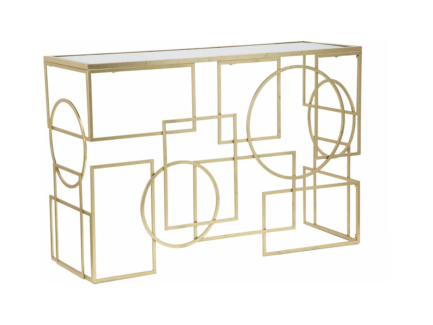 Console en métal plateau en verre Marie 120 x 41 x 81 cm
