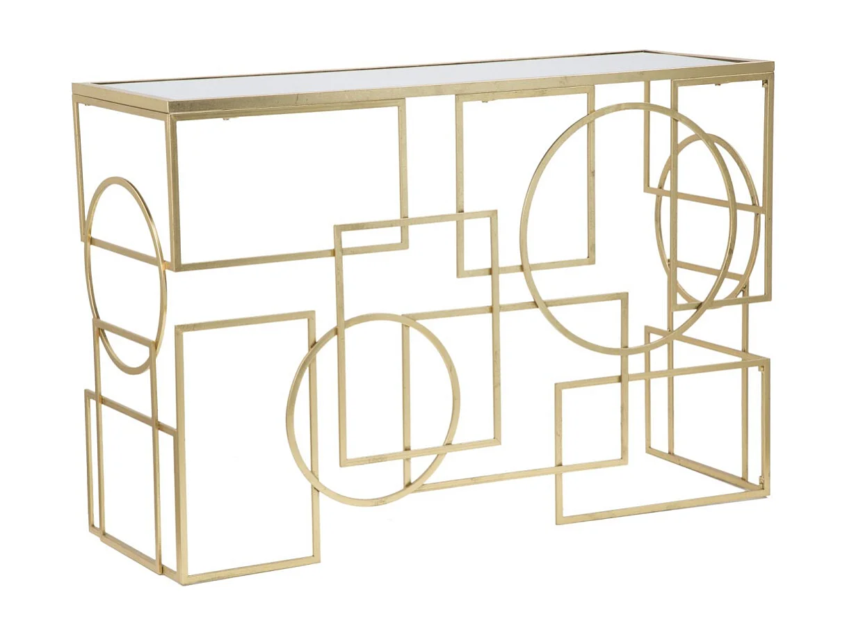 Console en métal plateau en verre Marie 120 x 41 x 81 cm