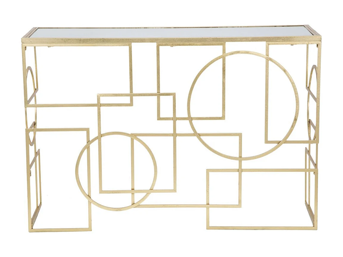 Console en métal plateau en verre Marie 120 x 41 x 81 cm