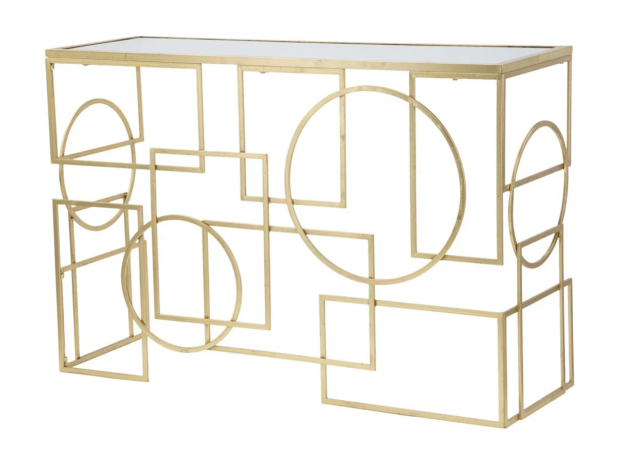 Console en métal plateau en verre Marie 120 x 41 x 81 cm