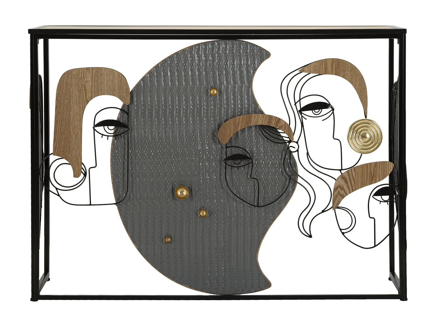 Console Design en Métal "Picassy" 108cm Multicolore