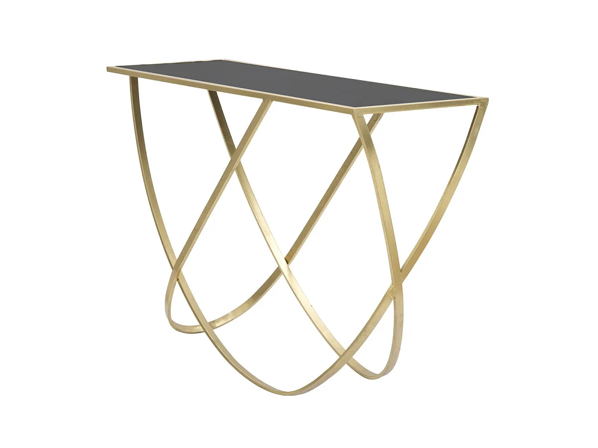 Console Design "Ring" 120cm Noir & Or