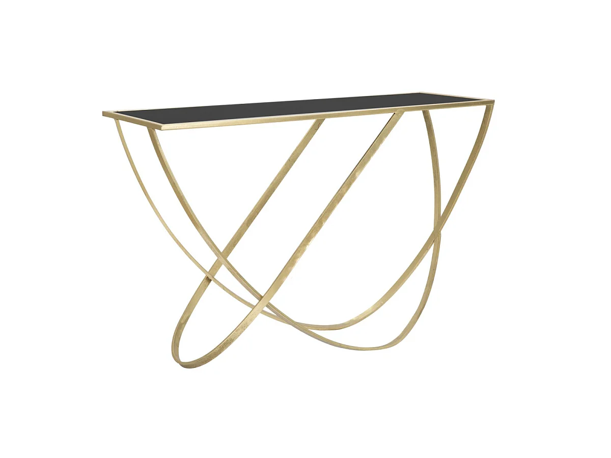 Console Design "Ring" 120cm Noir & Or