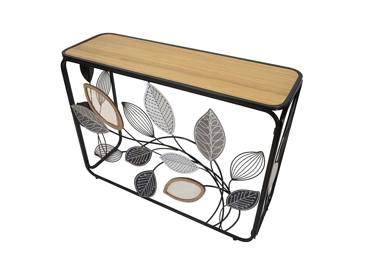 Console en métal et bois multicolore 108x36,8x80 cm