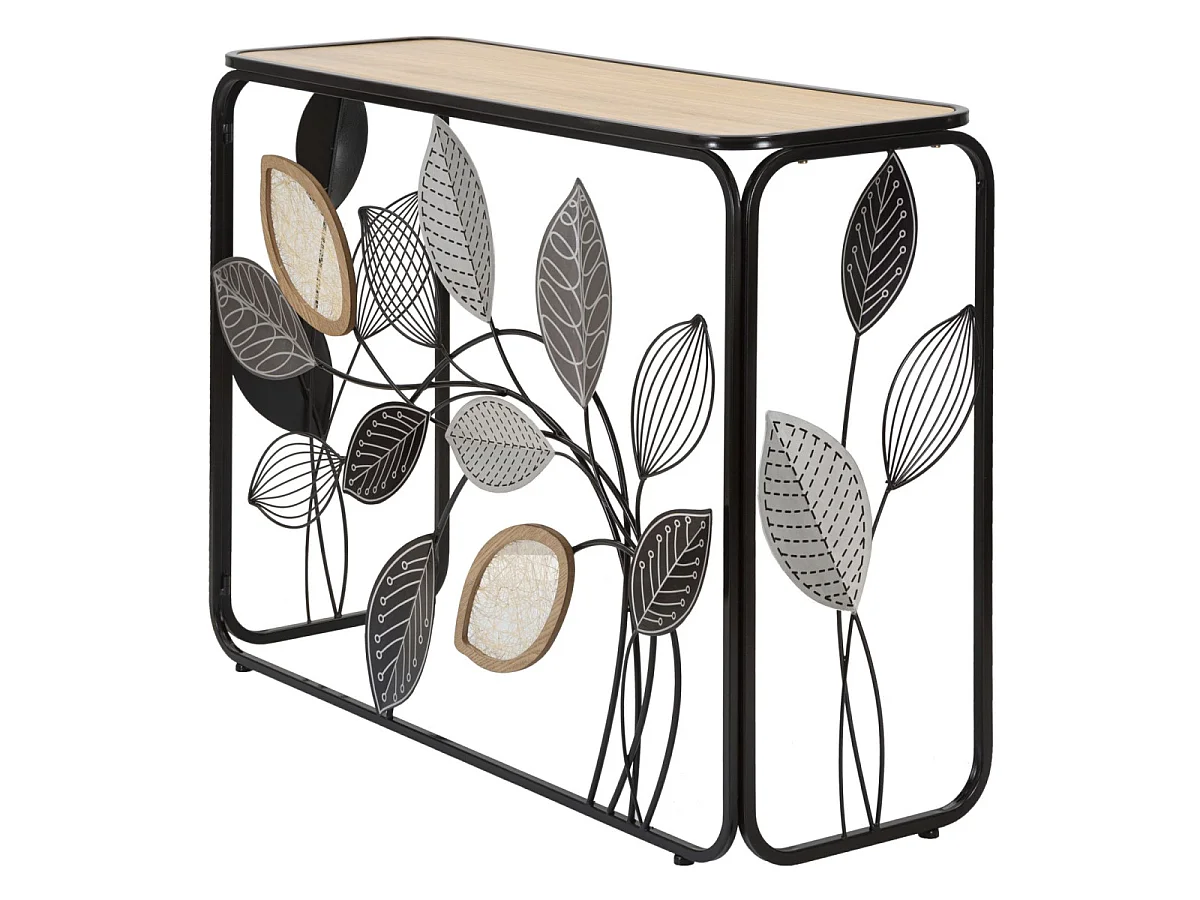 Console en métal et bois multicolore 108x36,8x80 cm