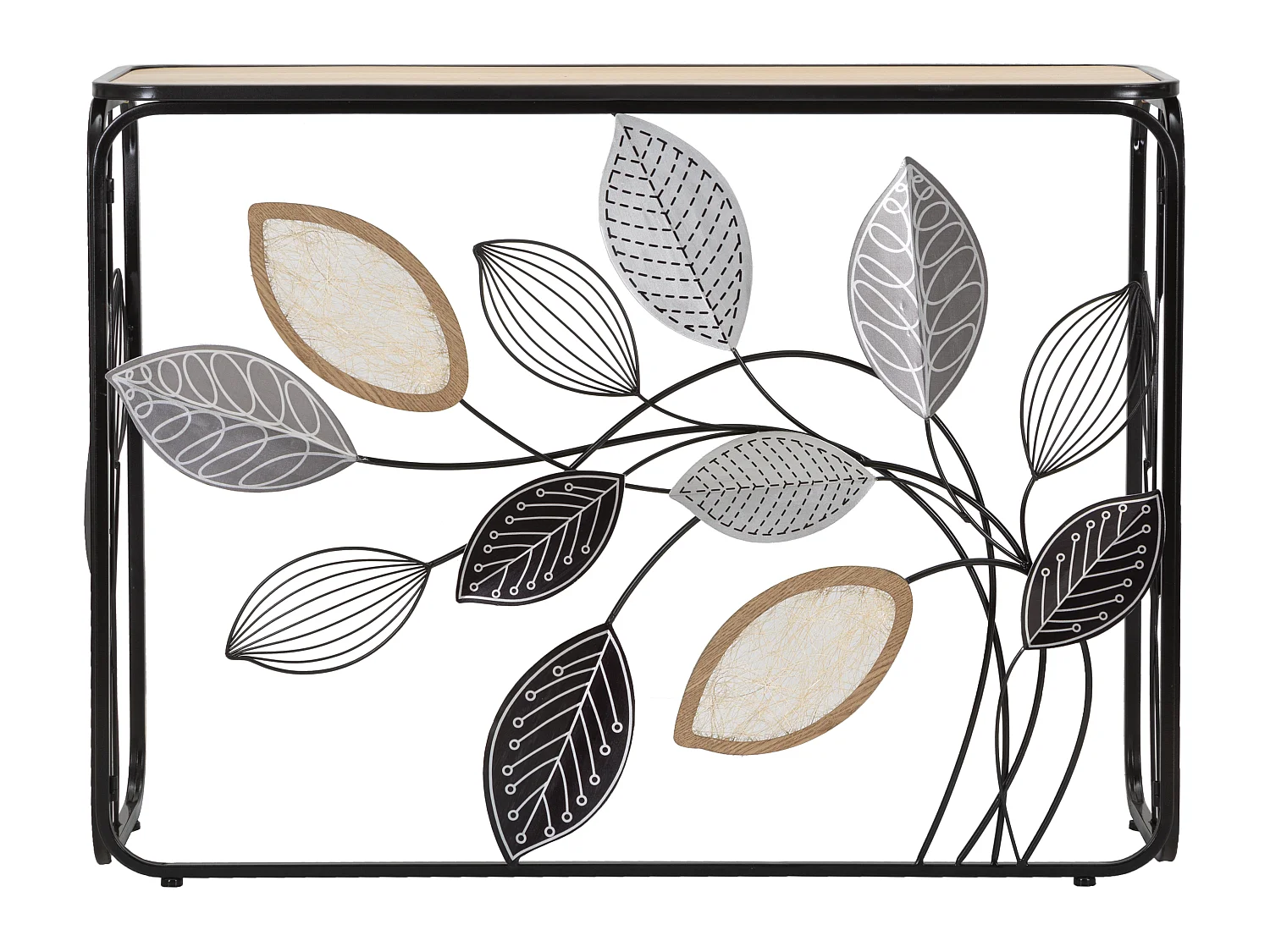 Console en métal et bois multicolore 108x36,8x80 cm