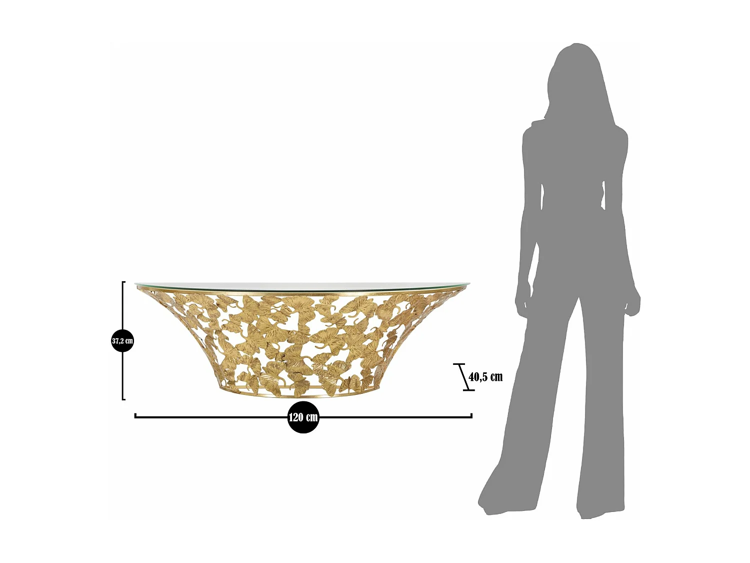 CONSOLA DE PAREDE FOLHAS 120X40,5X37,2 CM